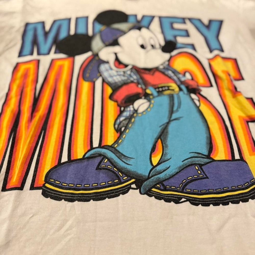 Vintage 90s Disney Mickey Mouse Oversized Tee USA Made Jerry Leigh White XL